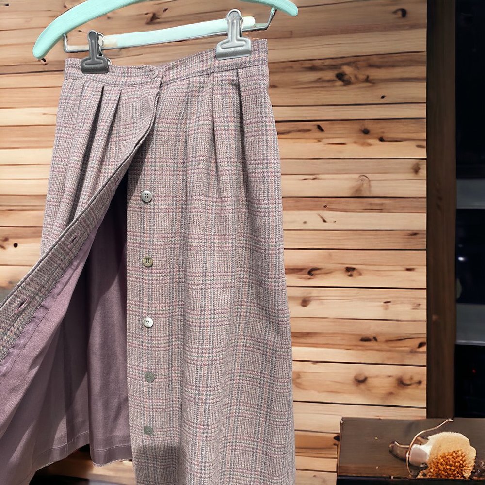 Vintage Wool Button Down Skirt Size 6